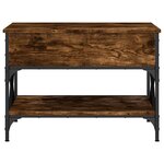 vidaXL Table basse chêne fumé 70x50x50 cm bois d'ingénierie et métal