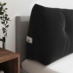 vidaXL Coussin de Dos Noir 100 x 24 x 50 cm Velours