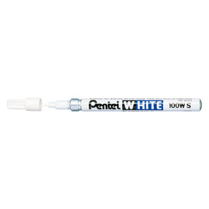 Marqueur peinture Pentel White 100WS pointe ogive fine corps métal coloris blanc