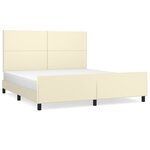 vidaXL Cadre de lit avec tête de lit Crème 160x200 cm Similicuir