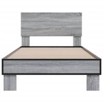 vidaXL Cadre de lit sonoma gris 75x190 cm bois d'ingénierie et métal