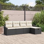 vidaXL Ensemble de canapé de jardin 5 Pièces Noir 233 x 117 x 85 cm
