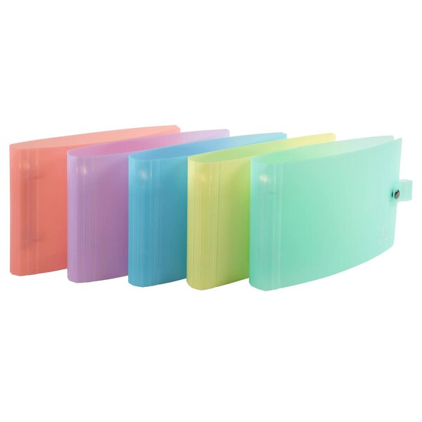 Classeur Pour Fiches Bristol A5 Et 125x200 2 Anneaux 30mm Polypropylène Chromaline Pastel - Couleurs Assorties - Exacompta