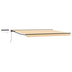 vidaXL Auvent rétractable électrique Jaune Blanc Anthracite 4 × 3 m