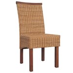 vidaXL Chaises à manger lot de 2 marron rotin naturel