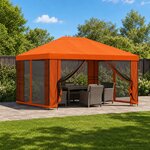 vidaXL Abri de jardin avec parois 4 × 3 m Orange Polyester et Acier