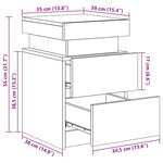 vidaXL Tables de chevet avec lumières LED 2 Pièces gris béton 35x39x55 cm