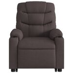 vidaXL Fauteuil inclinable de massage Marron foncé Tissu