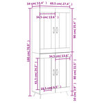 vidaXL Buffet haut Blanc 69 5x34x180 cm Bois d'ingénierie