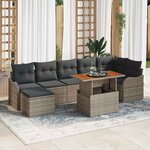 vidaXL Ensemble de canapé de jardin avec coussin 8 Pièces Gris