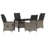 vidaXL Ensemble de salle à manger pour jardin 5 Pièces Gris Poly rotin