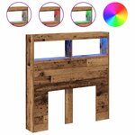 vidaXL Armoire tête de lit avec LED vieux bois 100x17x102 cm