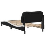 vidaXL Cadre de lit sans matelas Hvar noir et blanc 80x200 cm similicuir