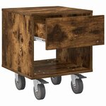 vidaXL Table de chevet Chêne fumé 40 5 x 40 x 48 cm Bois d'ingénierie