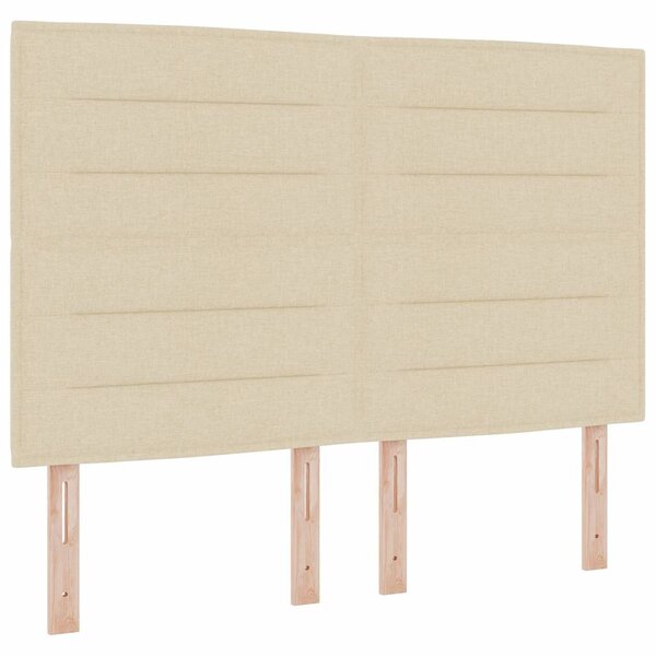 vidaXL Lit à ressorts avec matelas avec LED Crème 140 x 190 cm tissu