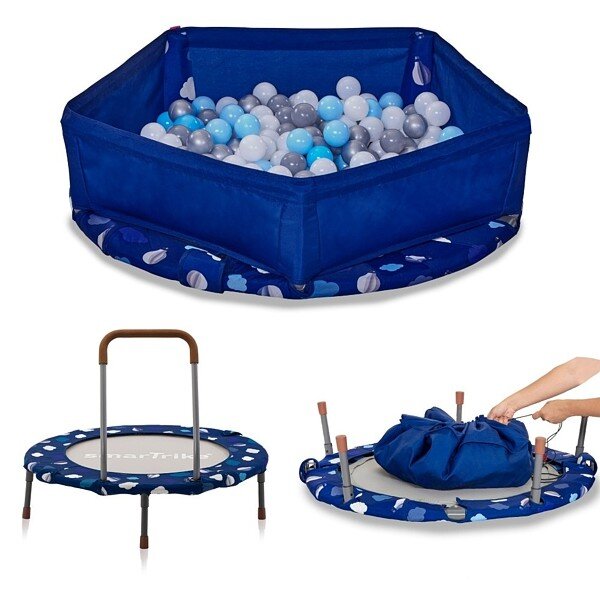 Trampoline 3 en 1 bleu navy