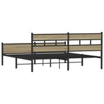 vidaXL Cadre de lit en métal sans matelas chêne sonoma 193x203 cm