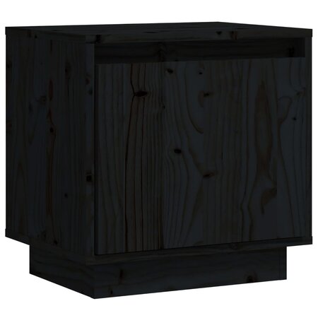 vidaXL Table de chevet Noir 40x30x40 cm Bois de pin solide