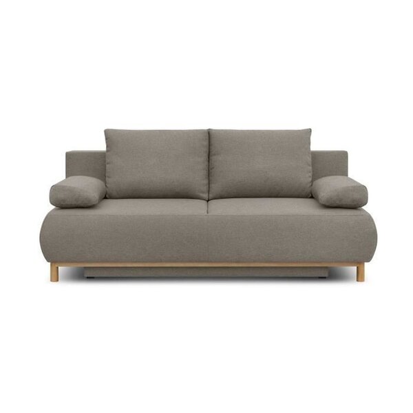 Banquette convertible 3 places MIKA - Tissu beige - Coffre de rangement - 192 x 84 x 93 cm