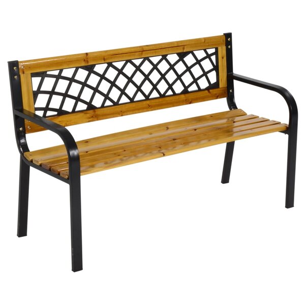 Lesli Living Banc de jardin York 118x50x74 cm Métal Noir