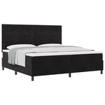 Lit à ressort vidaXL avec matelas Noir 200x200 cm Velours