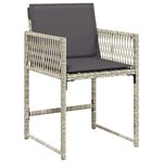 vidaXL Ensemble à manger de jardin et coussins 9 Pièces gris clair rotin