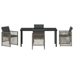vidaXL Ensemble de salle à manger pour jardin 5 Pièces Gris polyrotin