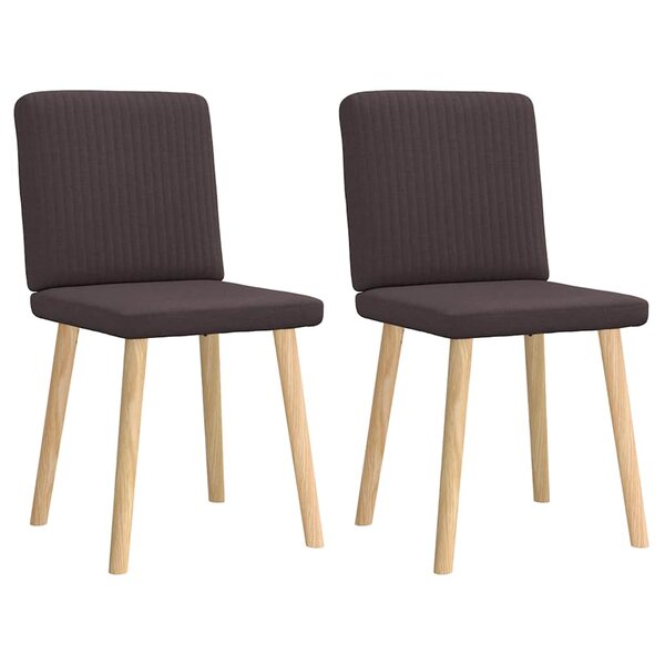 vidaXL Chaises à manger lot de 2 marron foncé tissu