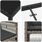 vidaXL Ensemble de salle à manger pour jardin 5 Pièces Gris Poly rotin