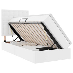 vidaXL Lit de Rangement Blanc pur 90 x 200 cm Cuir synthétique