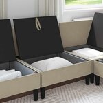 vidaXL Canapé central avec rangement Sable Velours