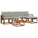 vidaXL Ensemble de canapés d'extérieur 6 pc Naturel et gris clair