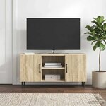 vidaXL Meuble TV Chêne Sonoma 102 x 34 5 x 50 cm Bois d'ingénierie
