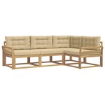 vidaXL Ensemble de canapés d'extérieur 3 pc Blanc et Beige Polyester