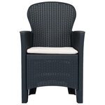 vidaXL Ensemble de bistro 3 Pièces Plastique rotin Anthracite