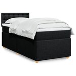 vidaXL Sommier à lattes de lit avec matelas Noir 90x190 cm Tissu