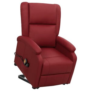 vidaXL Fauteuil de massage Rouge bordeaux Similicuir