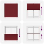vidaXL Store plissé rouge bordeaux 115x100 cm largeur du tissu 114 4cm