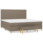 vidaXL Sommier à lattes de lit avec matelas Taupe 200x200 cm Tissu