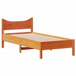 vidaXL Cadre de lit sans matelas cire marron 90x190 cm bois pin massif