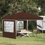 vidaXL Tente de fête pop-up 288 x 288 x 245 cm Marron Tissu Oxford