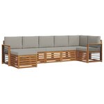 vidaXL Ensemble de canapés d'extérieur 7 pc Gris Naturel et Clair