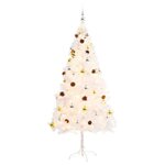 vidaXL Arbre de Noël artificiel pré-éclairé avec boules blanc 180 cm