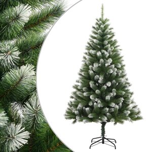 vidaXL Sapin de Noël artificiel à charnières avec neige floquée 180 cm