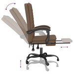 vidaXL Fauteuil inclinable de bureau Marron Tissu