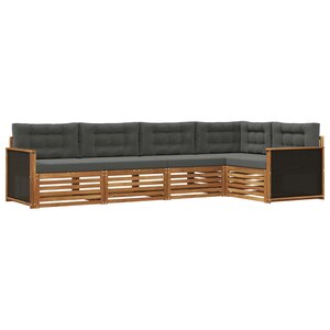 vidaXL Ensemble de canapés d'extérieur 5 Pièces Naturel et Anthracite