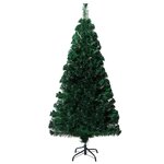 vidaXL Sapin de Noël artificiel avec support vert 150 cm fibre optique