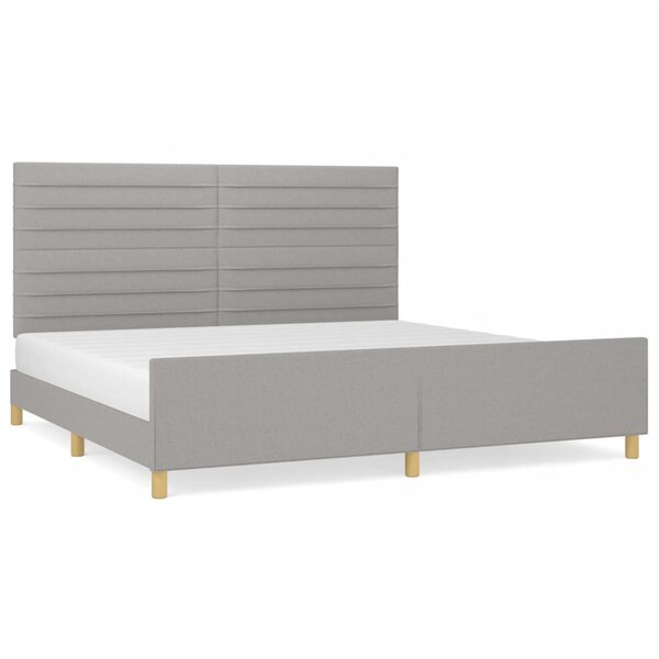 vidaXL Cadre de lit avec tête de lit Gris clair 200x200 cm Tissu