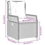 vidaXL Chaises inclinables de jardin lot de 2 beige résine tressée