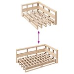 vidaXL Lit bibliothèque sans matelas 120x190 cm bois de pin massif